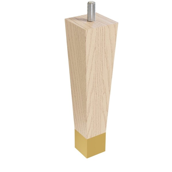 Designs Of Distinction 6" Square Tapered Leg with bolt and 1" Warm Bronze Ferrule - Ash 01241006ASWB6 - main